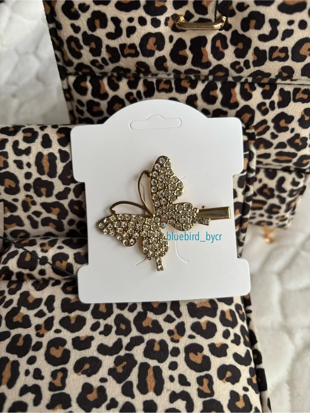 Gold Butterfly Crystal Hair Pin